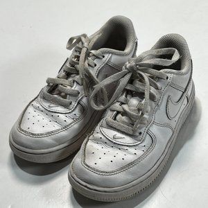 Nike Force 1 LE Little Kids Size 13C White Leather Basketball Shoes Sneakers‎